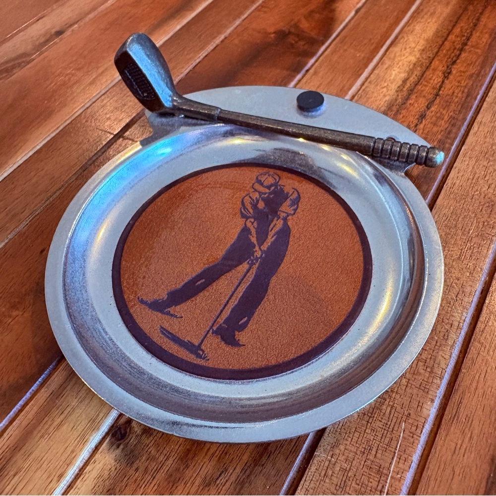 Vintage Golf Themed Coin/Trinket Tray Golfer